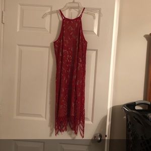 Red Lace Cocktail Dress
